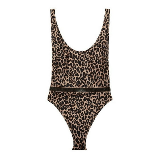 Victoria’s Secret Bling Shine Strap One Piece Swimsuit Leopard Animal Print Size X-Small NWT