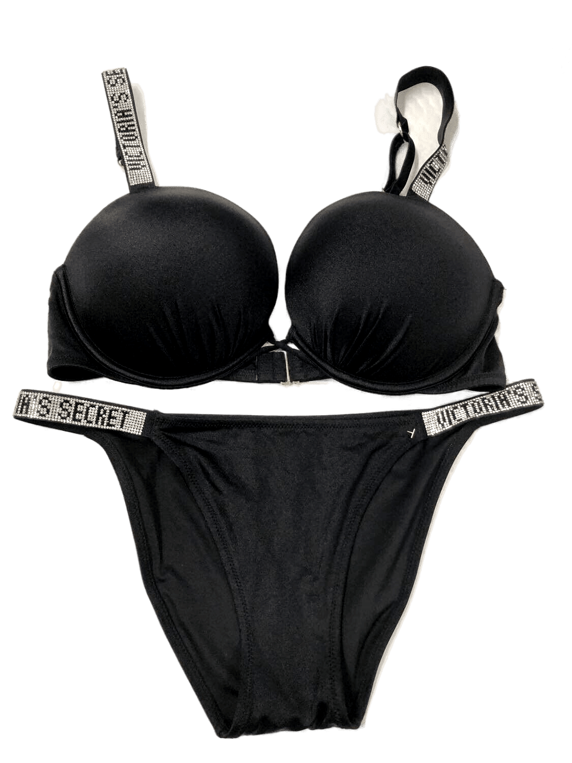 Victoria Secret 38C Bombshell Push Up Bikini Top Adds 2 Cups Black