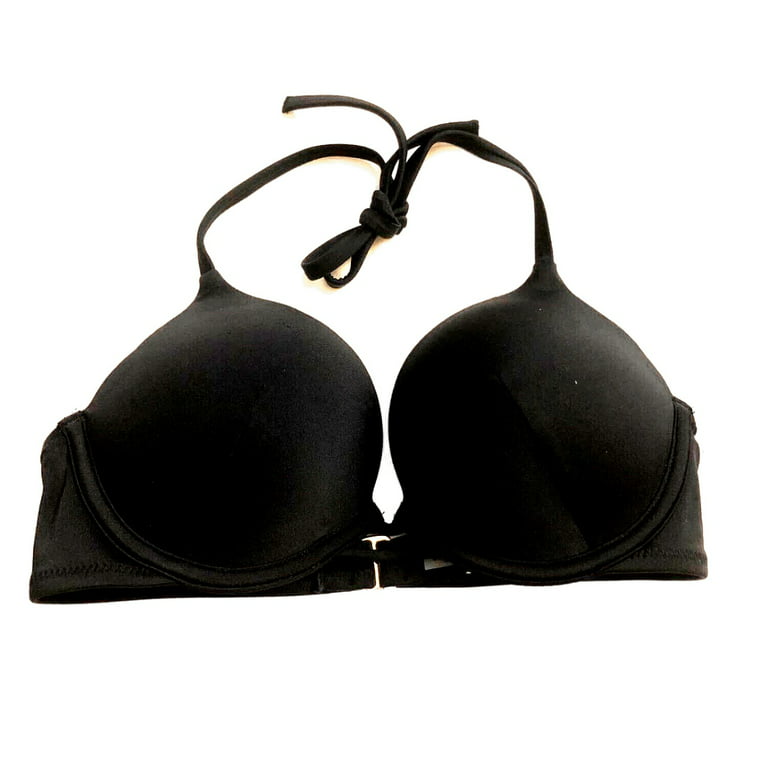 Victoria's Secret Bombshell Add-2-Cups Push-Up Swim Bikini Top Black Cups  Size 32B NWT