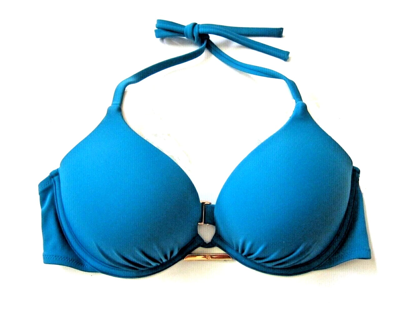 Victoria's Secret Bombshell Add-2-Cups Push-Up Swim Bikini Top Blue Cup  Size 36B NWT 