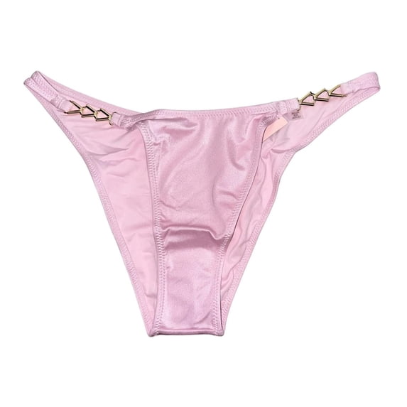 Victoria's Secret Chain Strap Brazilian Bikini Swim Bottom Light Pink Size Medium NWT