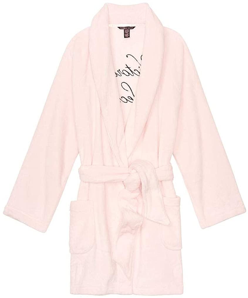 Victoria's Secret Cozy Plush Short Robe Super Soft Color Pink Size  Medium/Large NWT 