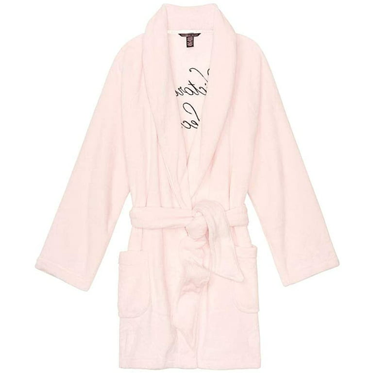 Victoria's Secret Cozy Plush Short Robe Super Soft Color Pink Size  Medium/Large NWT