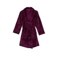 thumbnail image 1 of Victoria's Secret Cozy Short Plush Embossed Logo Robe Burgundy Maroon Size XL/XXL NWT, 1 of 3