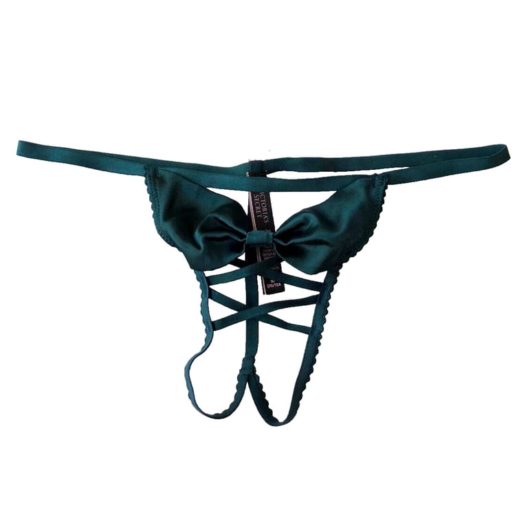 Victoria's Secret Dream Angels Crotchless Satin Bow V-String Panty