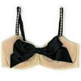 thumbnail image 1 of Victoria's Secret Dream Angels Push-Up Without Padding Bra Satin Bow Beige Rhinestone Strap 36C NWT, 1 of 2