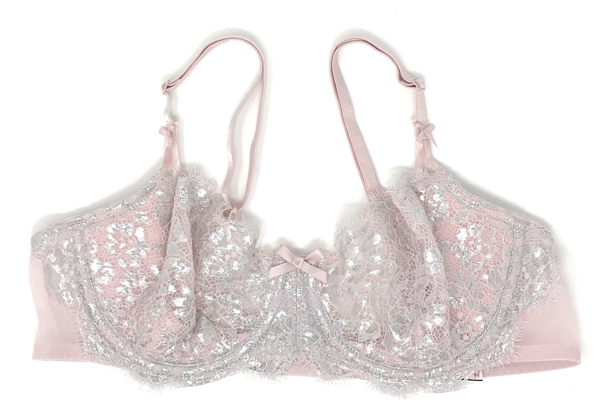 Soutien-gorge Victoria's Secret Dream Angels - 36B, Demi, Dentelle Argent (occasion Très Bon état)