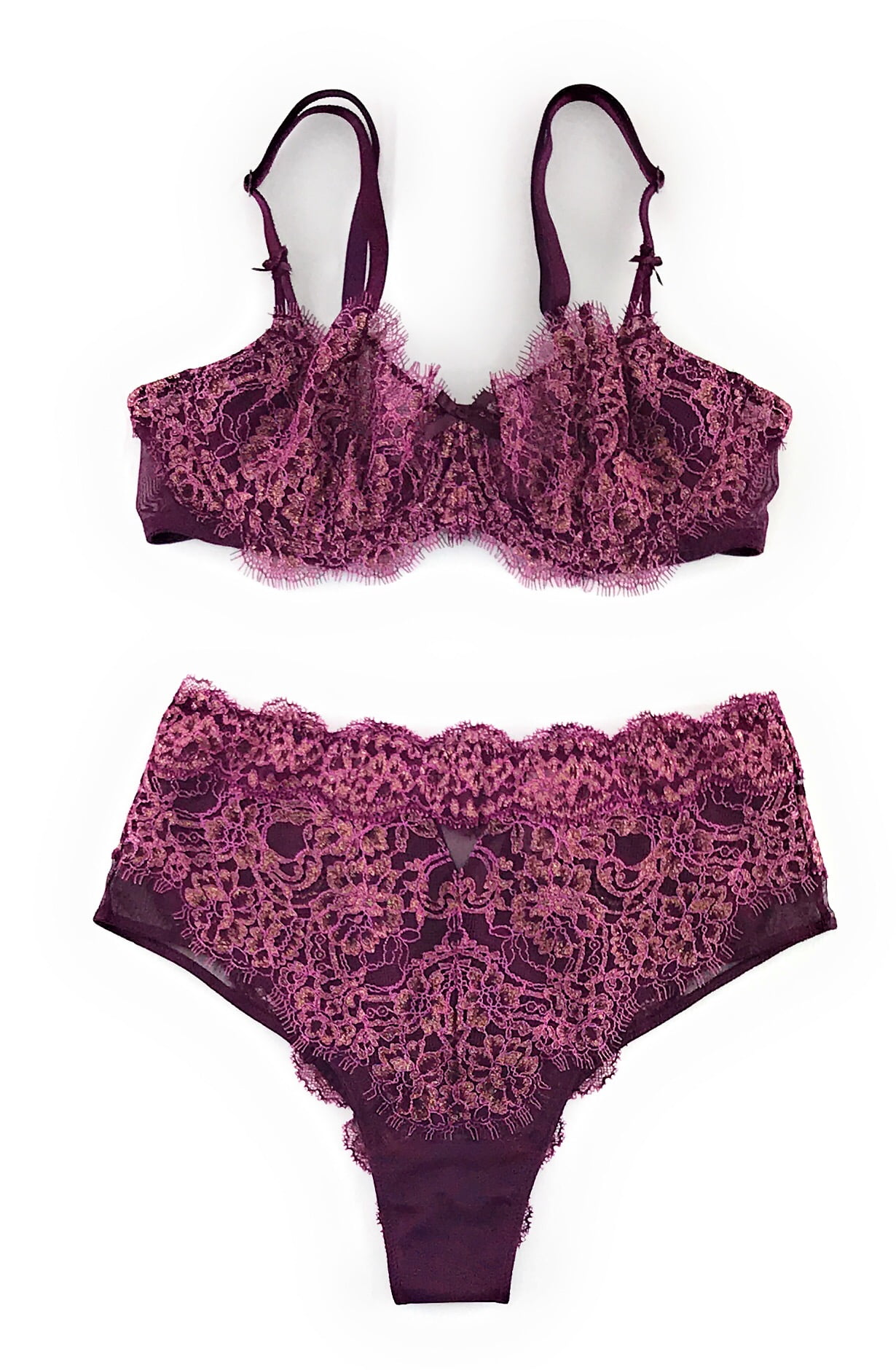 Victoria’s Secret ( 6本set ) Victoria's Secret Purple Rainbow Stripe Plunge Push Up Bra