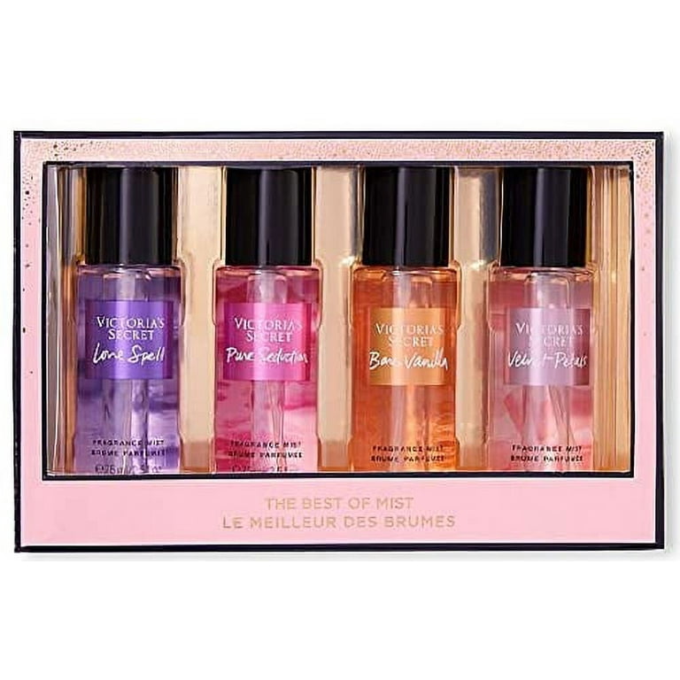 Victorias Secret Fragrance Mist Gift Set, Bare Vanilla, Love Spell, Pure Seduction, Velvet Petals