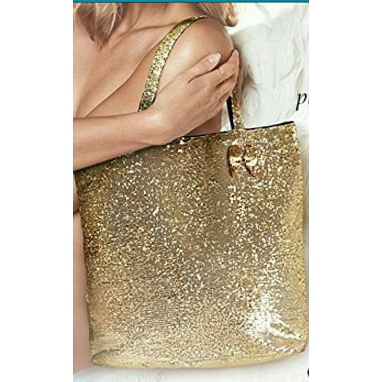 Victoria's Secret Gold Sequin Tote Bag