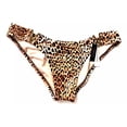 thumbnail image 1 of Victoria's Secret Gold Tone V- Hardware Brazilian Bikini Swim Bottom Tiger Print Size Large NWT, 1 of 2