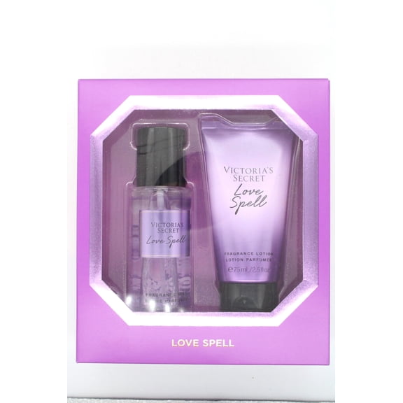 Victoria's Secret LOVE SPELL Travel Size Mist & Lotion 2 PC GIFT SET *NEW*