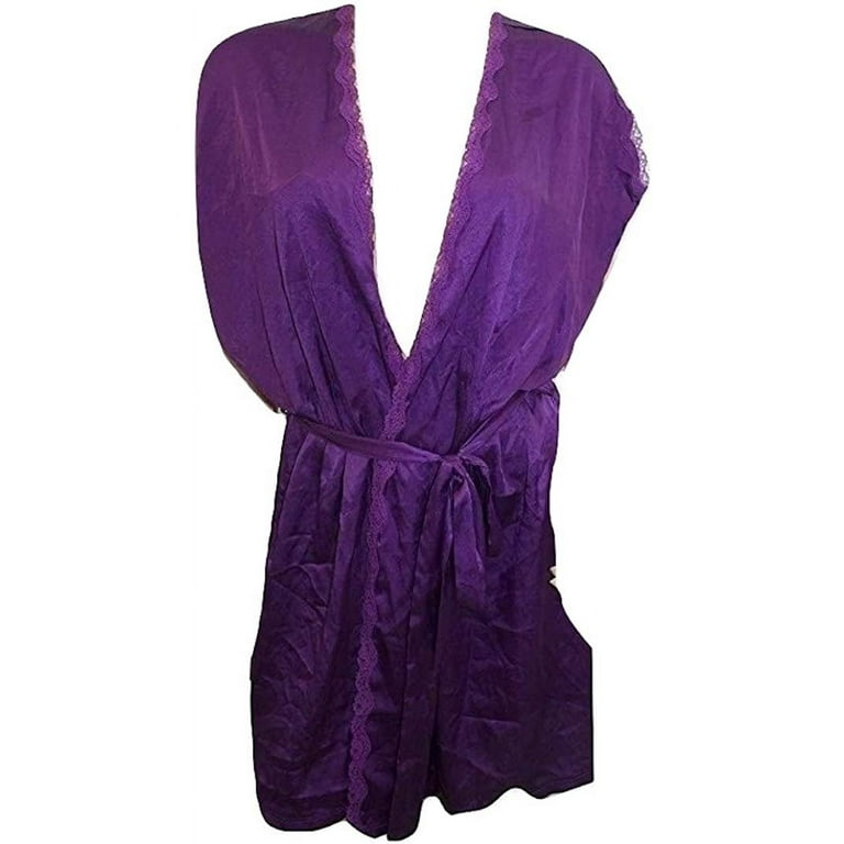 Purple silk robe victoria secret on sale