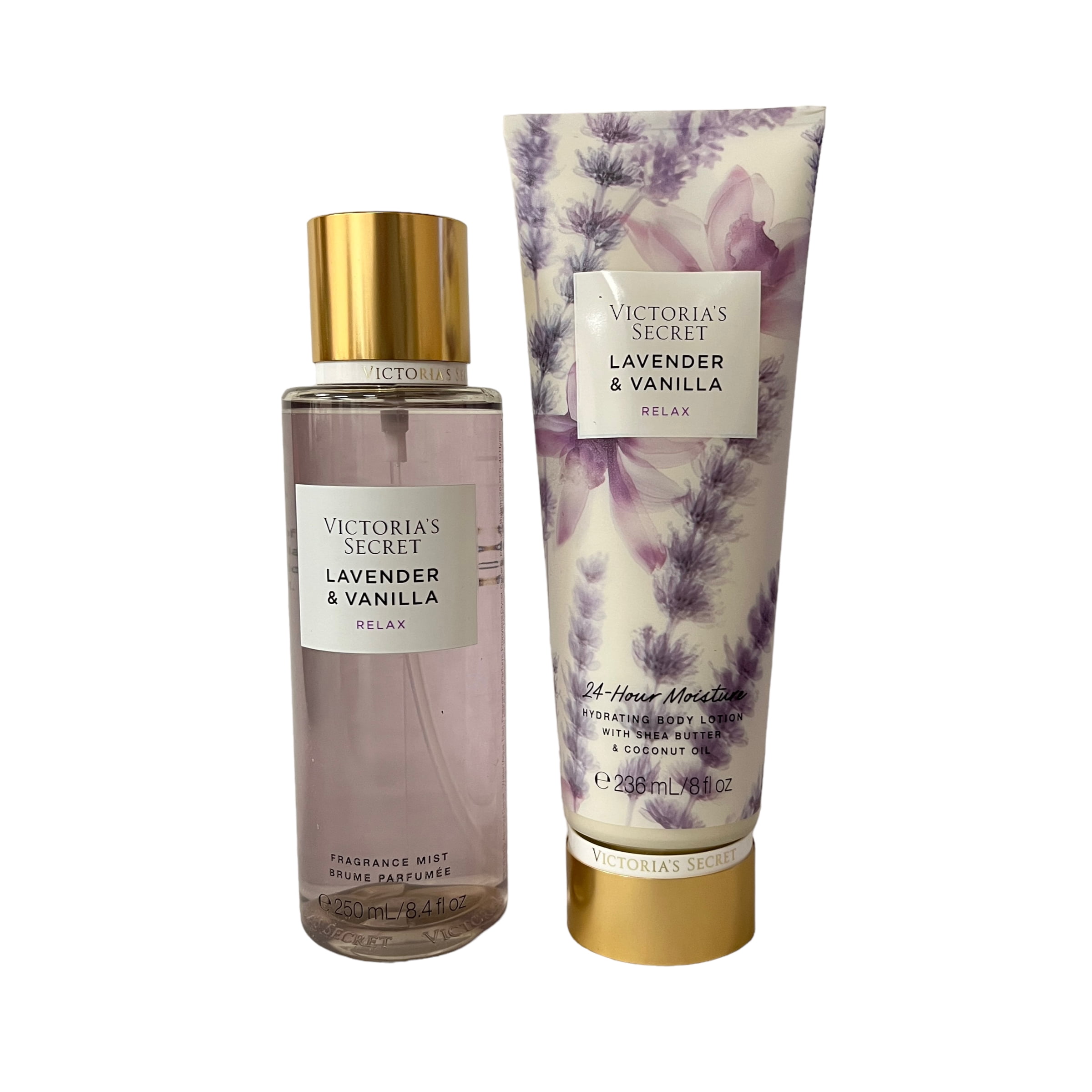 Victoria's Secret Lavender Vanilla Natural Beauty Fragrance Mist & Body  Lotion Set