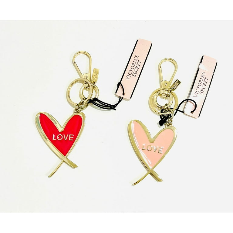 Victoria's Secret Love Heart Key Chain color - hot pink and light