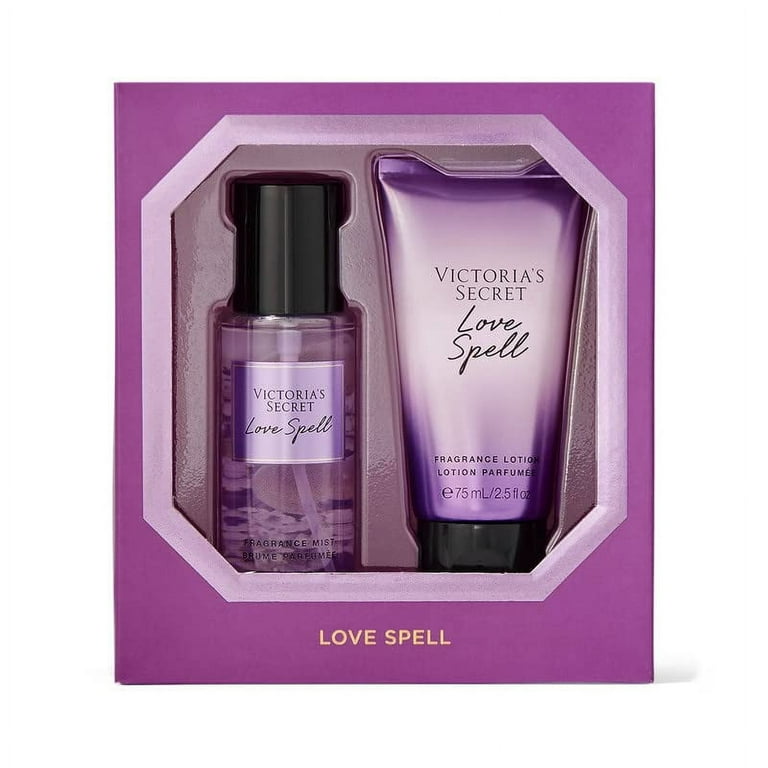 Victoria's Secret Love Spell Travel Size Fragrance Mist and Lotion Holiday  Gift Set of 2
