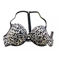 thumbnail image 1 of Victoria's Secret Malibu Shine Rhinestone T-back Gray Leopard Swim Bikini Top Cup Size 38C NWT, 1 of 3