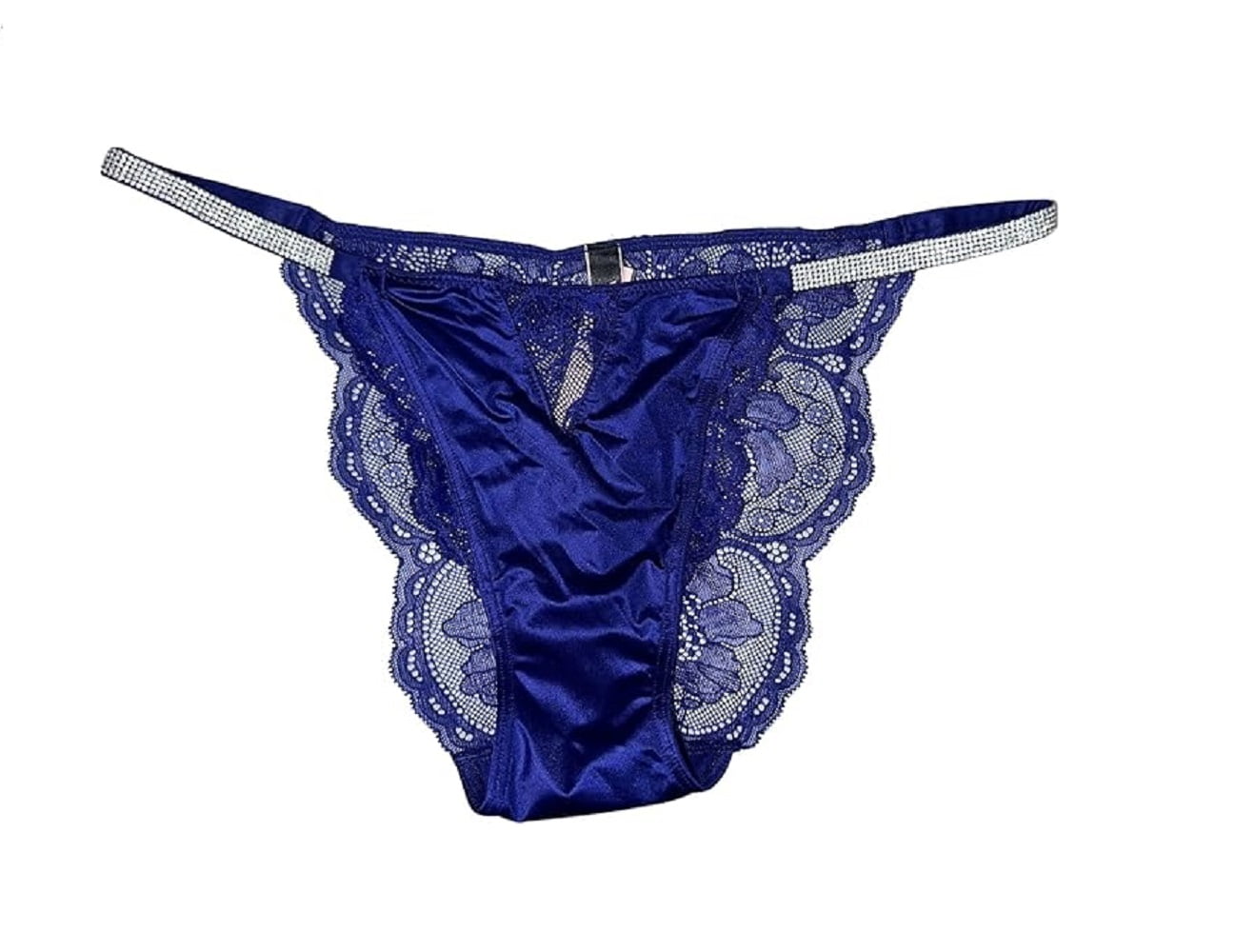 Victoria's Secret Micro Lace Shine Strap Cheekini/Cheeky Panty Color Night  Ocean Blue Size Small NWT 