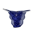 thumbnail image 1 of Victoria's Secret Micro Lace Shine Strap Cheekini/Cheeky Panty Color Night Ocean/Blue Size X-Large NWT, 1 of 2