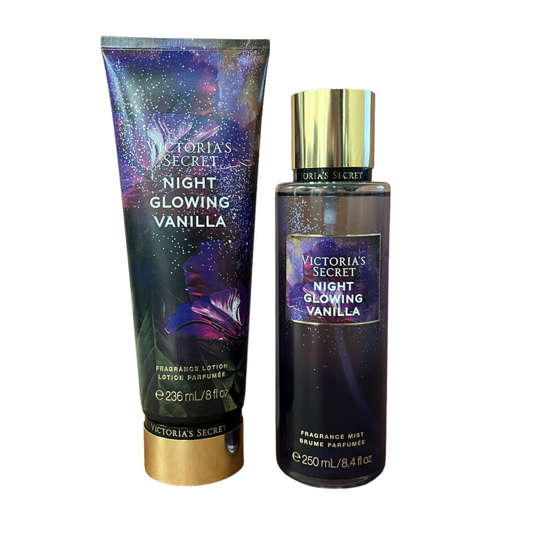 Victoria's Secret Night Glowing Vanilla Fragrance Mist and Body Lotion Set