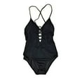 thumbnail image 1 of Victoria's Secret One-Piece Swimsuit Black Criss-cross Tie Size Large NWT, 1 of 2