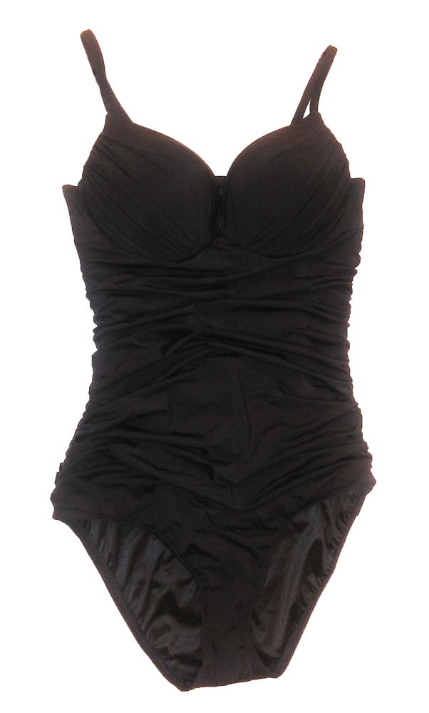 Victoria's Secret One Piece Swimsuit PushUp Ruched Black 34B