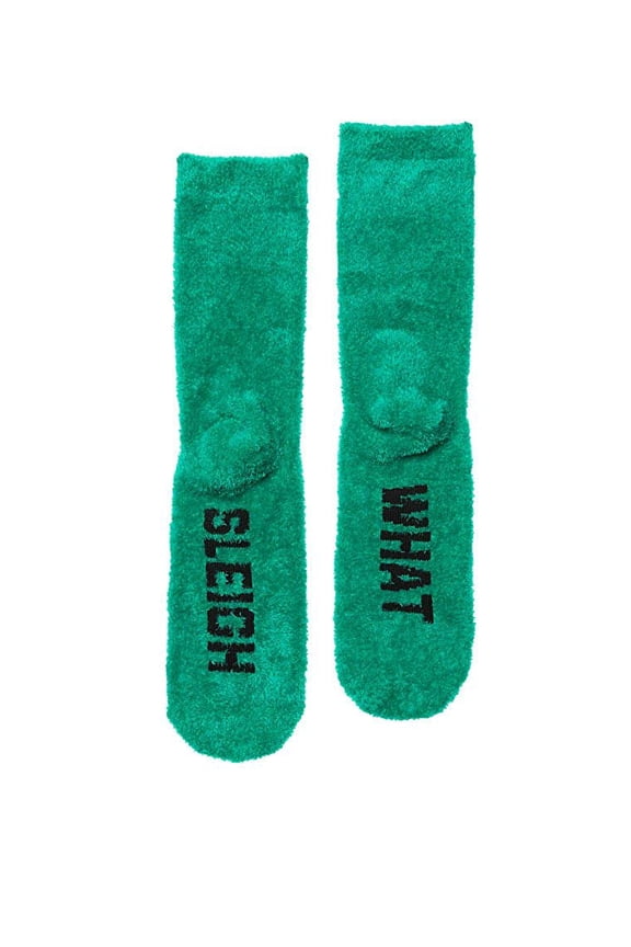 Chenille Sleep 1-Pair Warm Crew Socks One Size Green