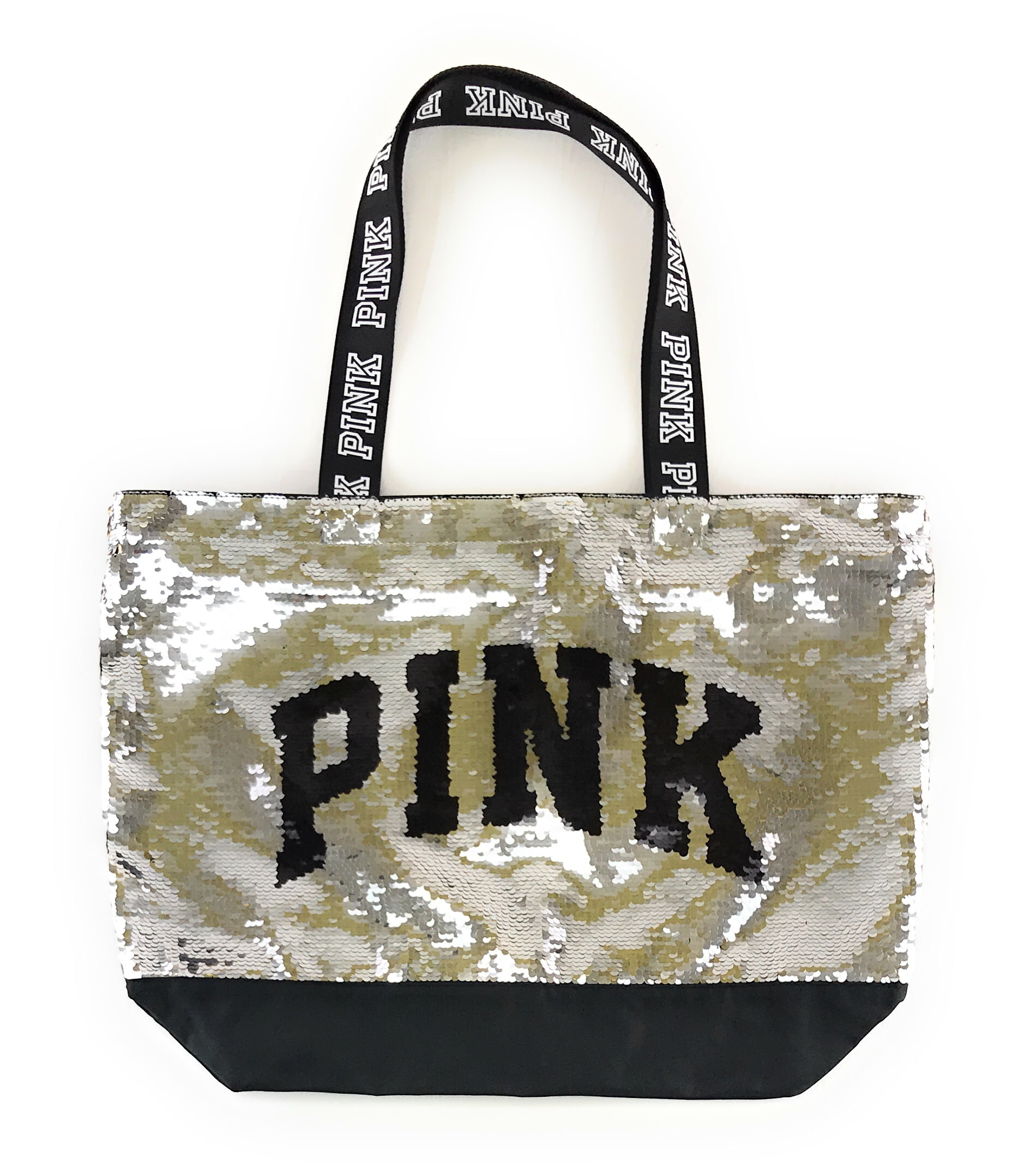 Victoria's Secret PINK Flip Sequin Bling Logo Tote Bag