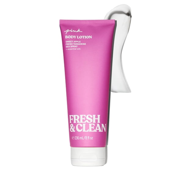 Victoria's Secret PINK Fresh & Clean Fragrance Body Lotion, Notes of Apple, Tangerine & Sea Spray (8 oz)