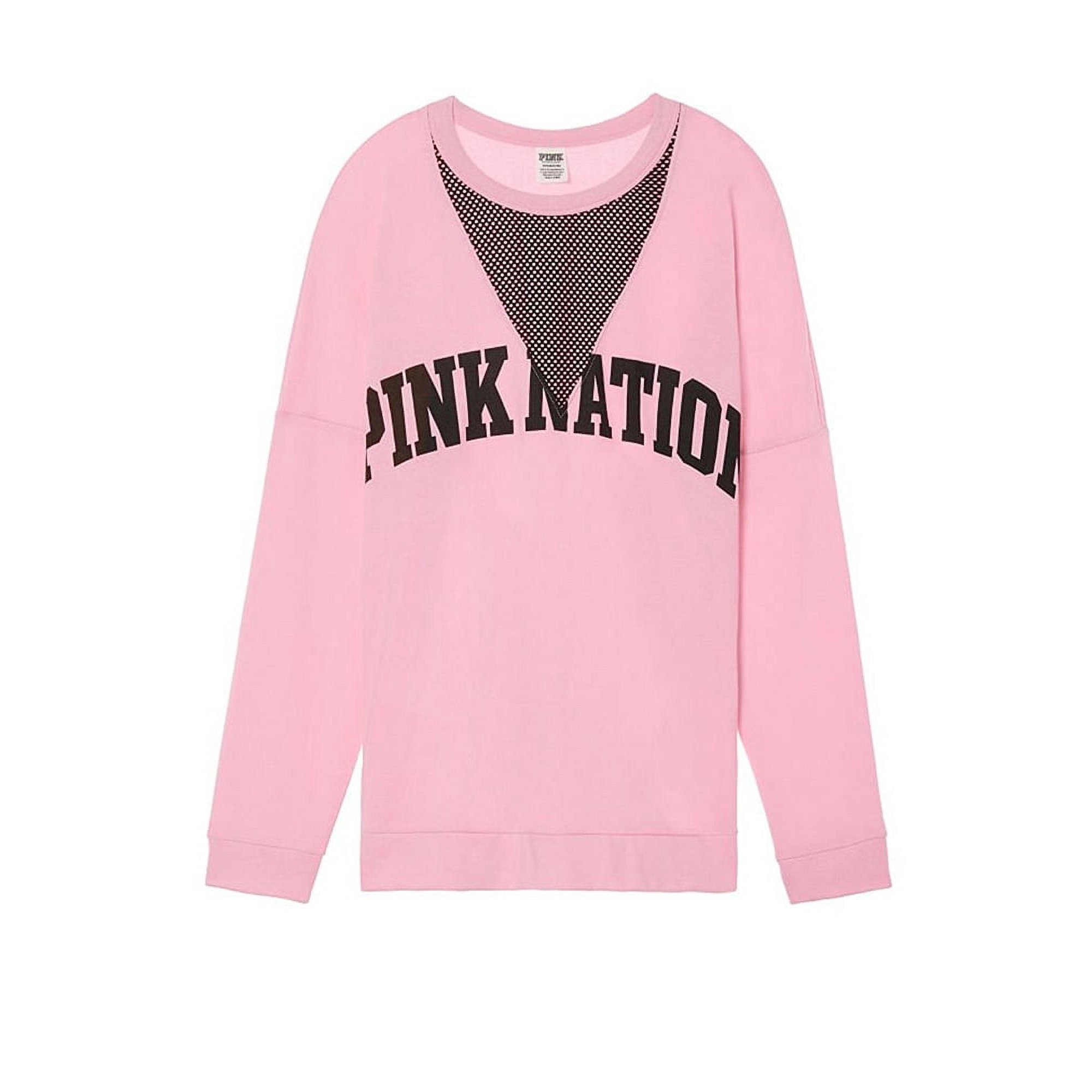 Victoria's Secret PINK Nation Crew Mesh Sweatshirt Light Pink M -  Walmart.com