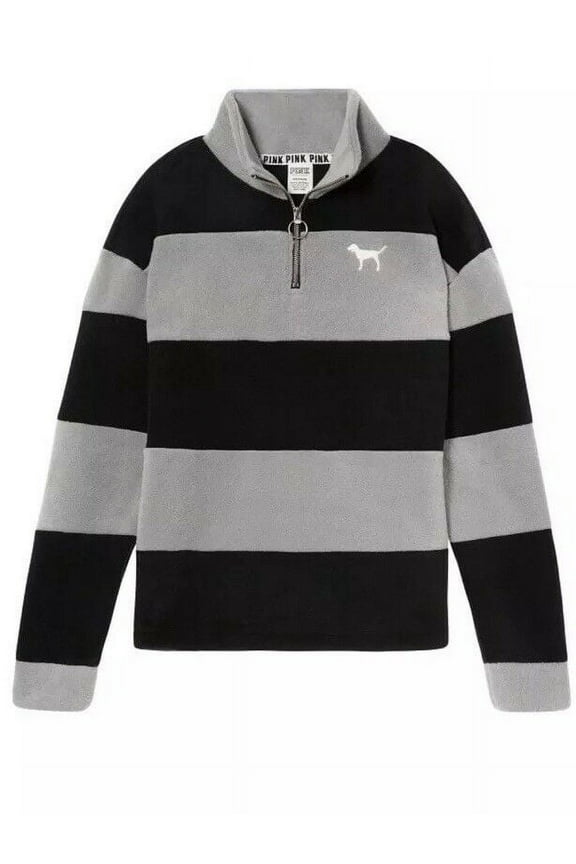 Victorias Secret PINK Polar Fleece 1/4 Zip Pullover Jacket L Large NWT $79.95