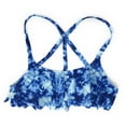 thumbnail image 1 of Victoria's Secret PINK Strappy Back Flounce Bikini Top Large Blue Cloud Cutout, 1 of 2