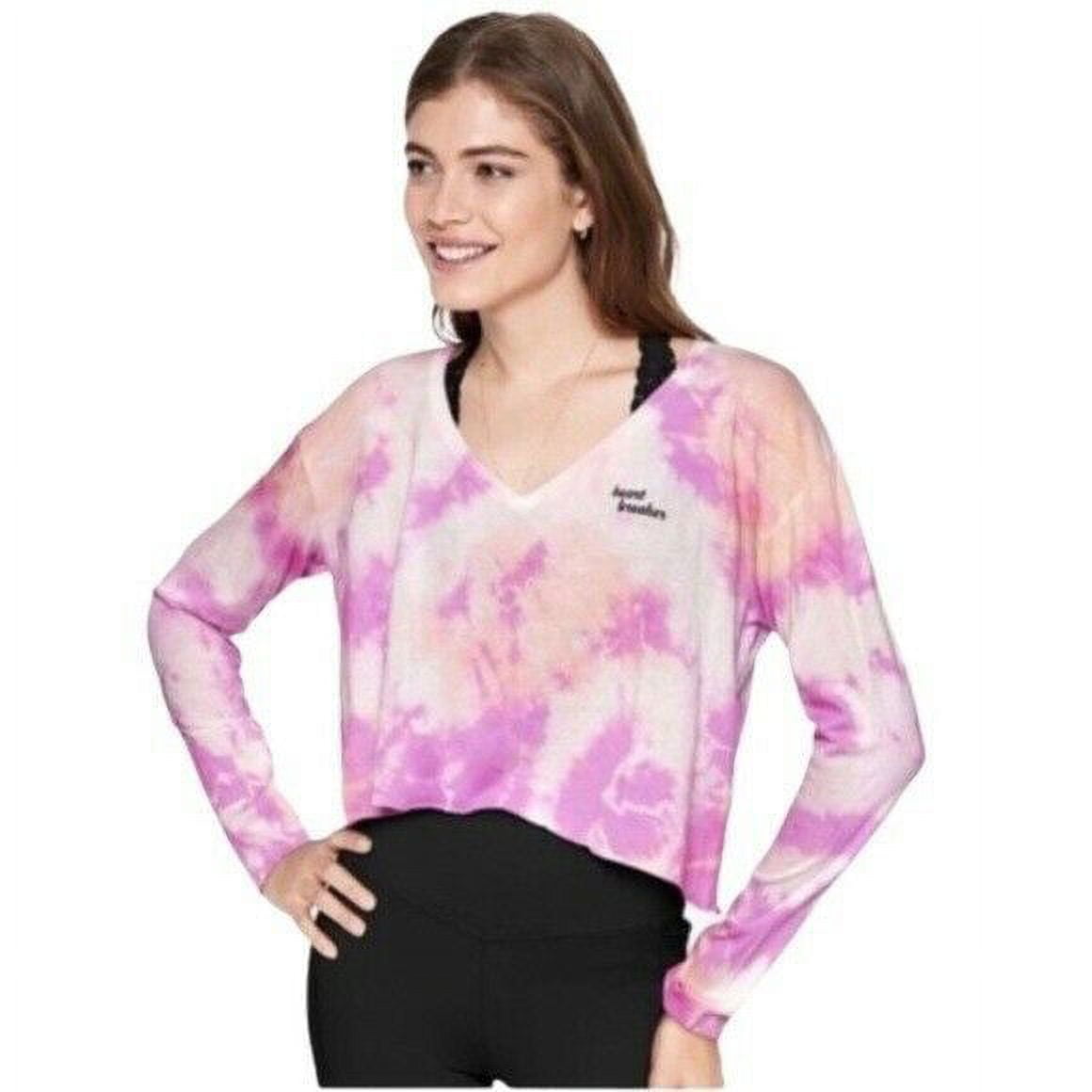 Victoria's Secret PINK Tie Dye Long Sleeve Cropped T-Shirt Top Pink L, $30  NWT 