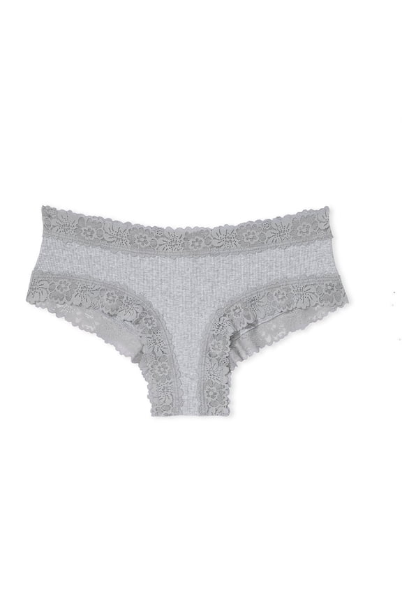 Wink Lace-Trim Cheeky Panty, Ladies Small - Medium Heather Gray