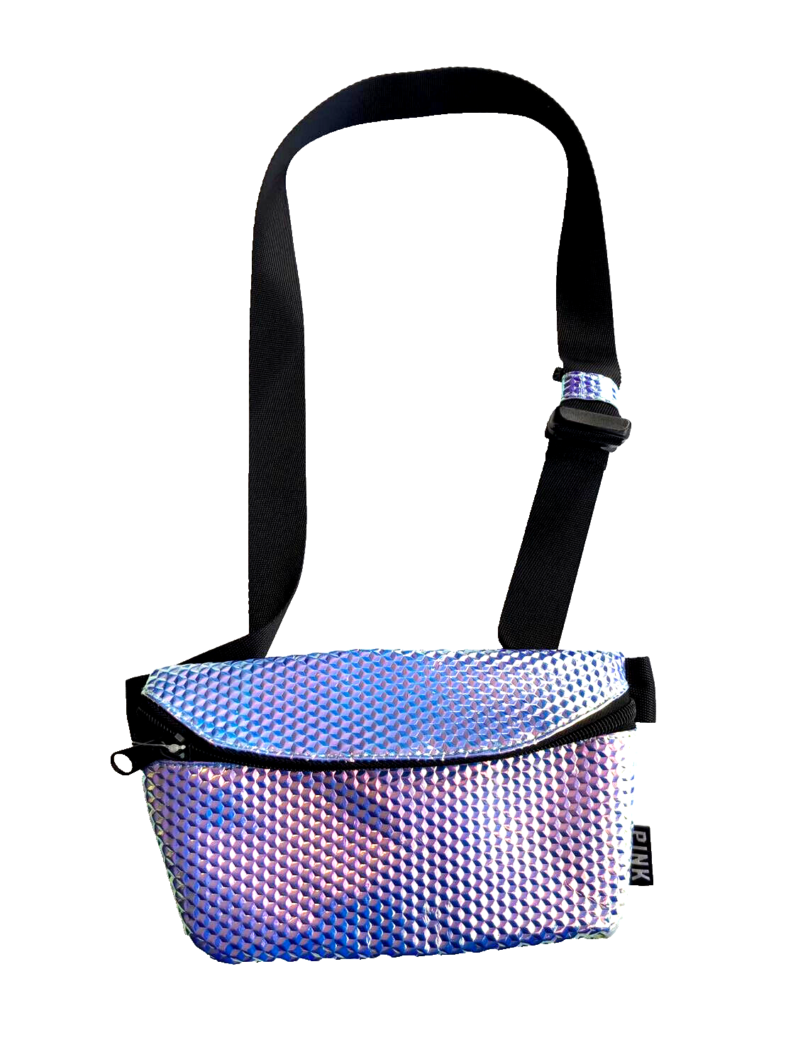 Victoria s Secret Pink Belt Bag Fanny Pack Shine Iridescent Silver NWT Walmart