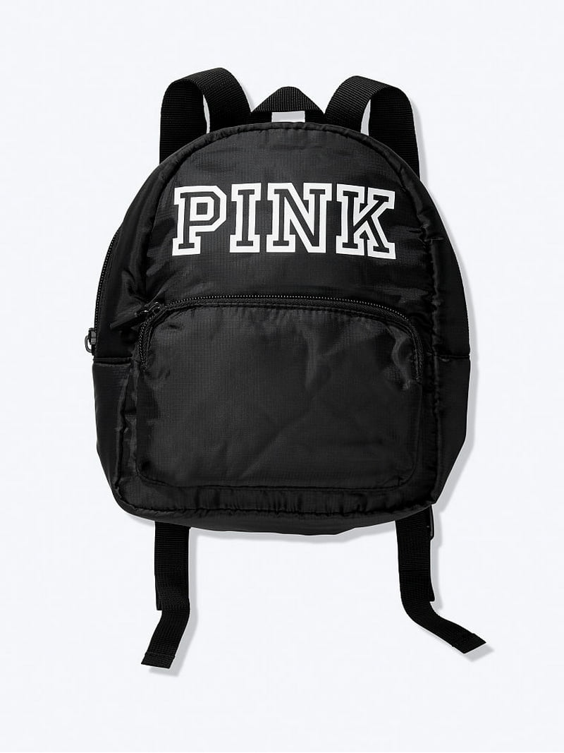 Victoria's Secret Pink Logo Mini Book Backpack Bag Tote, Black