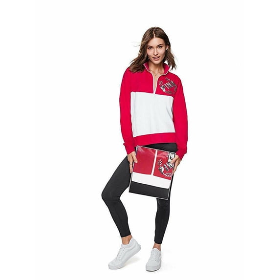 Victoria's Secret Pink Bling University Quarter-Zip & Legging 2 Piece Gift Set Red / White Size X-Small New