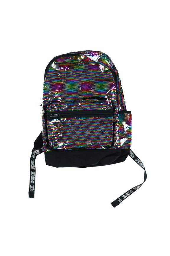 Pink Campus Backpack Rainbow Sequins