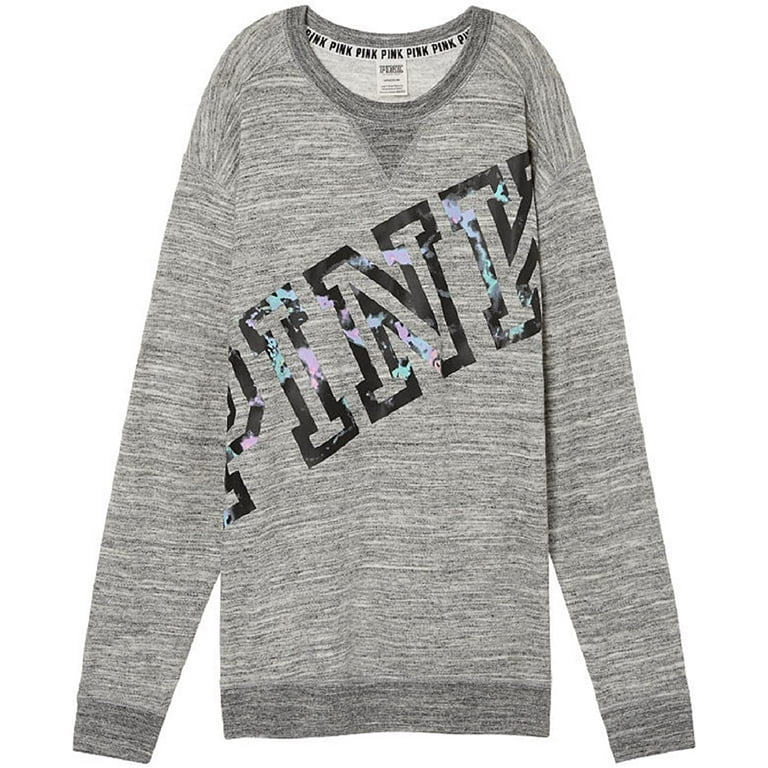 Victoria s Secret Pink Campus Crew Sweatshirt Size XSmall Color Marl Gray NWT Walmart