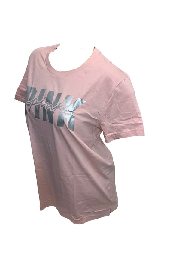 Pink Cotton Campus Oversize Short Sleeve Shine T-Shirt Color Pink Size X-Small NWT