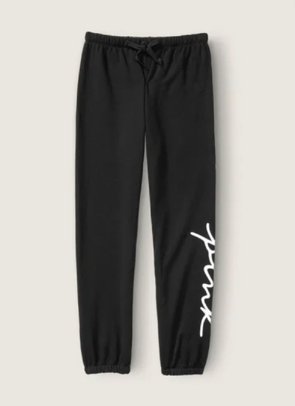 Victoria's Secret Pink Everyday Lounge Classic Sweatpants Pants Black  Script Logo Size Large NWT 