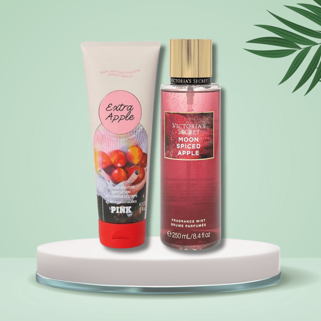Victoria's Secret Pink Extra Apple Fragrance Body Lotion With Moon Spiced  Apple Fragrance Mist Set 