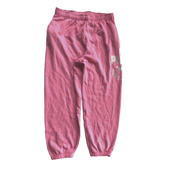 Victoria's Secret Pink Fleece Baggy Campus Sweatpants Pink Glitter Logo Size Large NWT