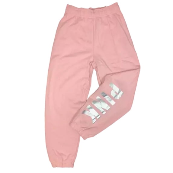 Victoria's Secret Pink Fleece Campus Pant Sweatpants Jogger Color Pink Size Medium NWT