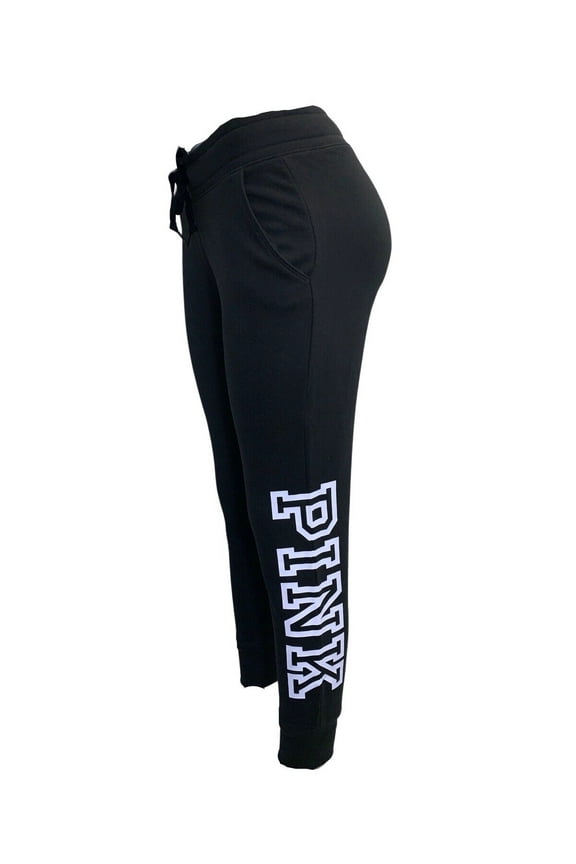 Pink Fleece Joggers Pant Color Black Size X-Small NWT