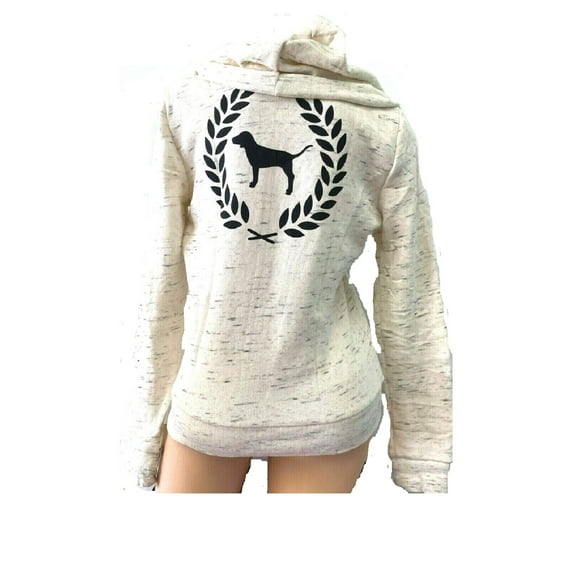 Victoria's Secret Pink Full Zip Hoodie Sweatshirt Lunar Pearl Small New