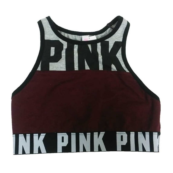 Victoria's Secret Pink High-Neck Crop Top Racerback Sport Bra