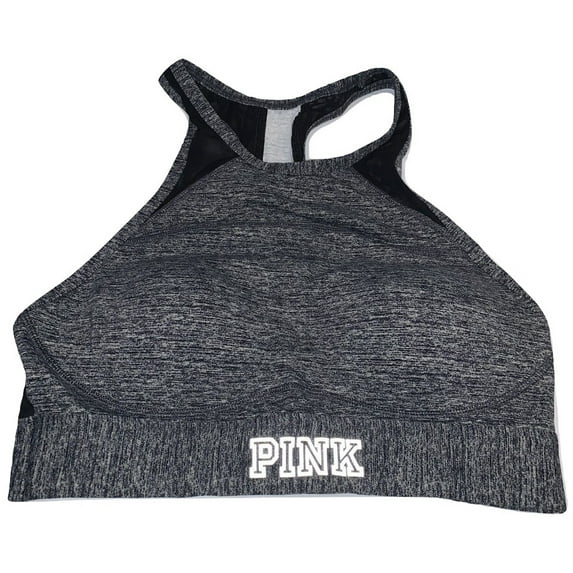 Victoria's Secret Pink High Neck Ultimate Mesh Racerback Sport Bra Color Marl Gray Size Medium NWT