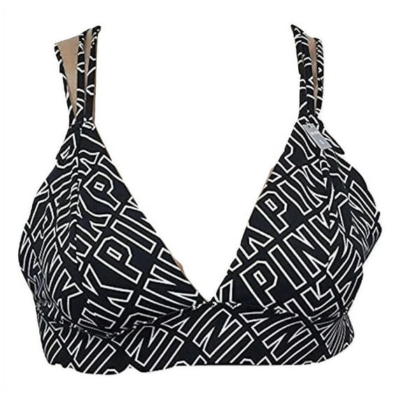 Victoria's Secret Pink Logo Unlined Seamless Strappy Back Multi Color Bralette XSmall NWT