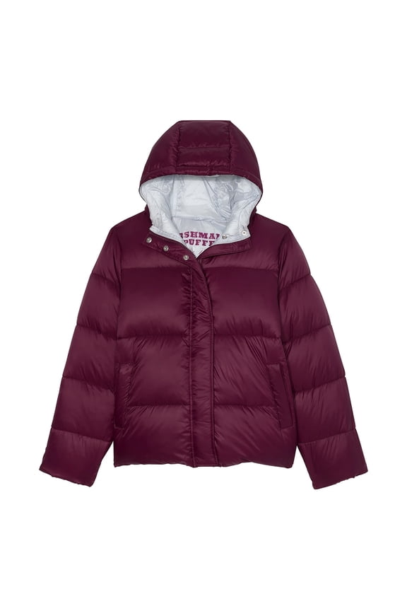 Pink Marshmallow Puffer Hoodie Coat Color Maroon/Wild Rose Size Large NWT